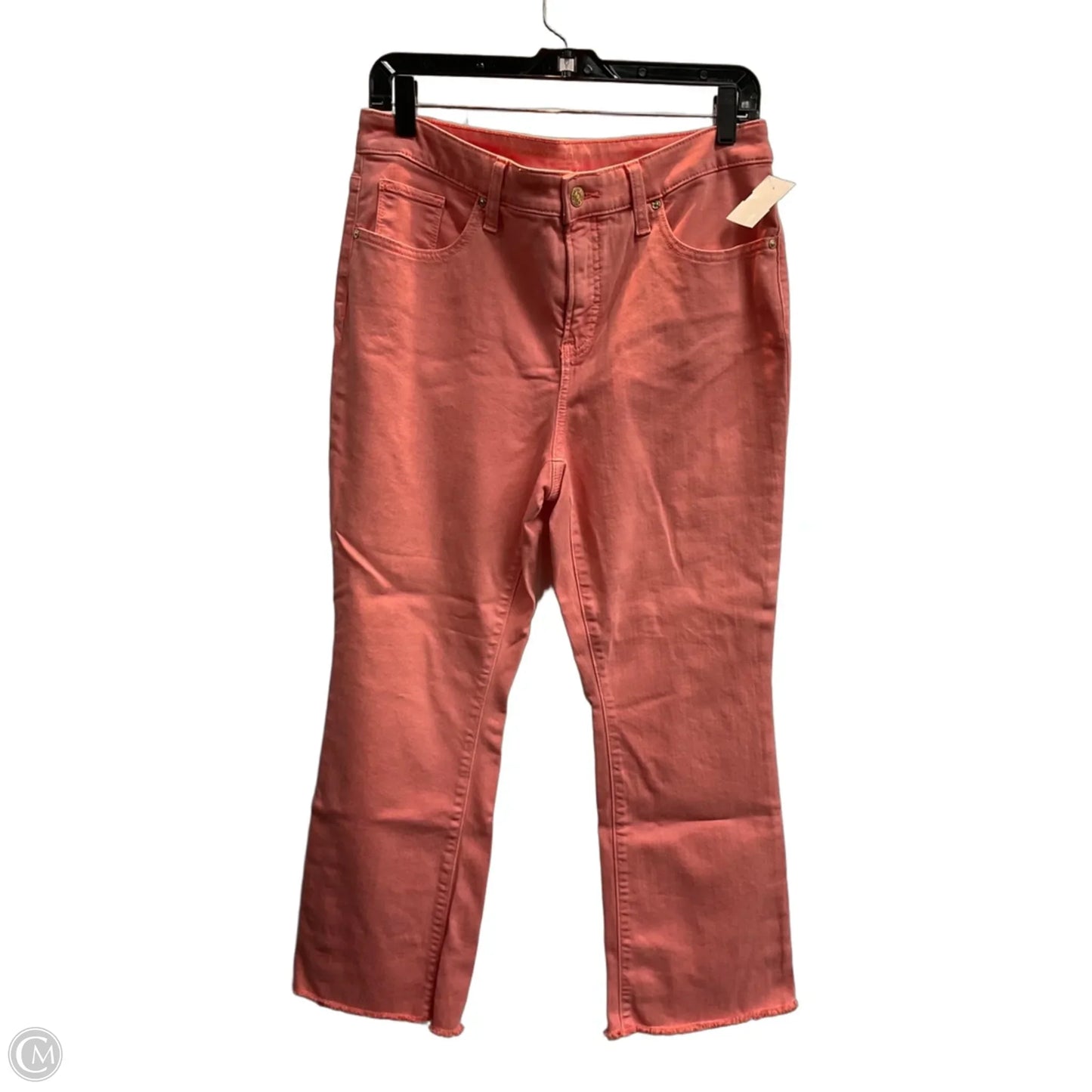 Jeans Flared By Chicos In Pink Denim, Size: 8