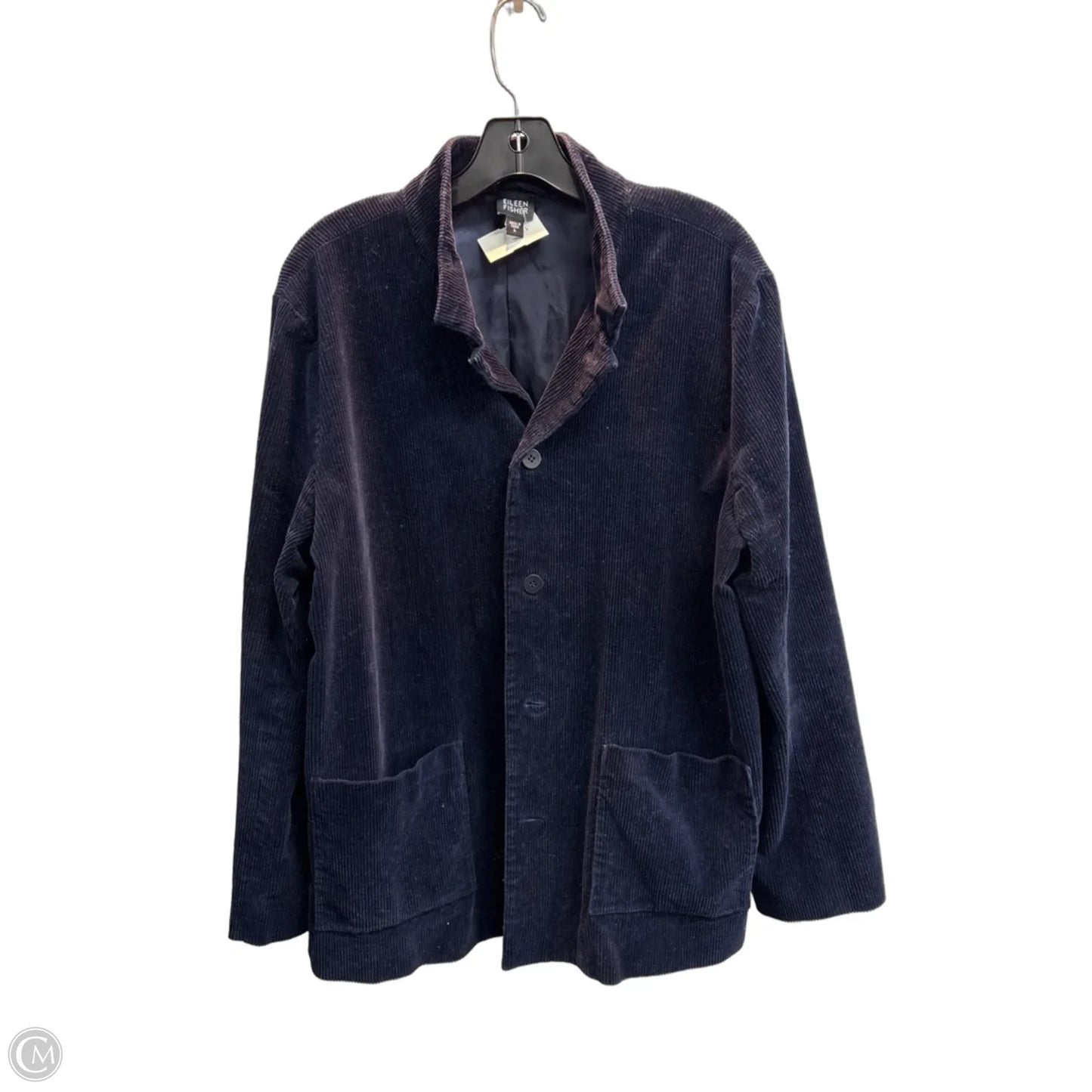 Jacket Denim By Eileen Fisher In Blue, Size: L