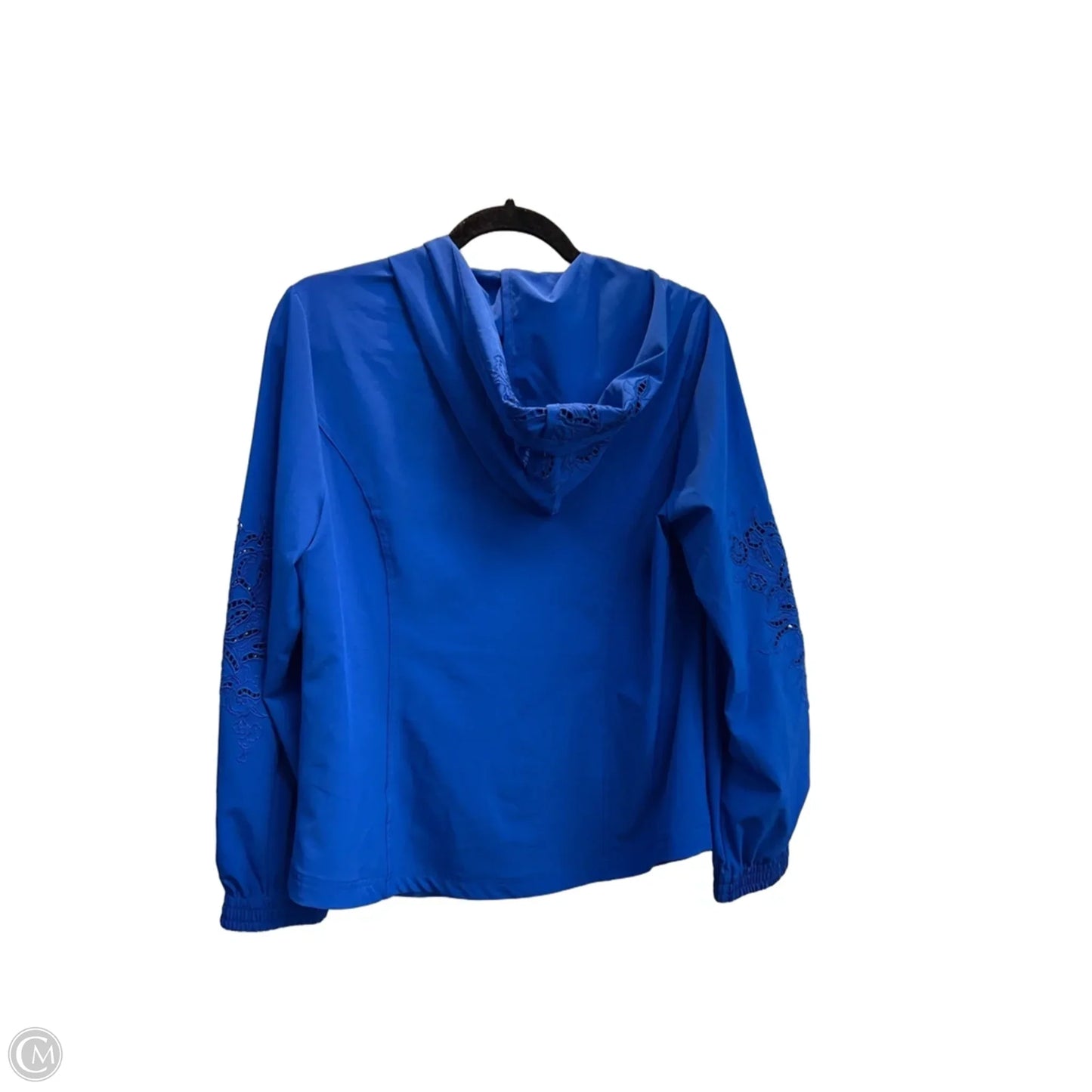 Jacket Windbreaker By Chicos In Blue, Size: S
