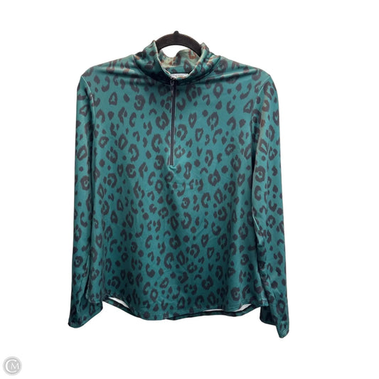 Athletic Top Long Sleeve Collar By Chicos In Leopard Print, Size: M