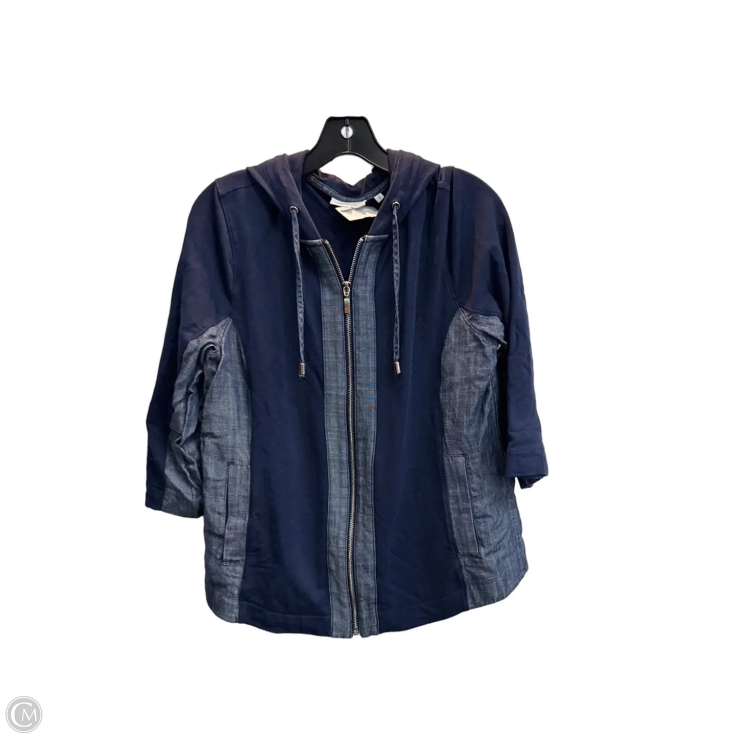 Jacket Shirt By Chicos In Blue, Size: M