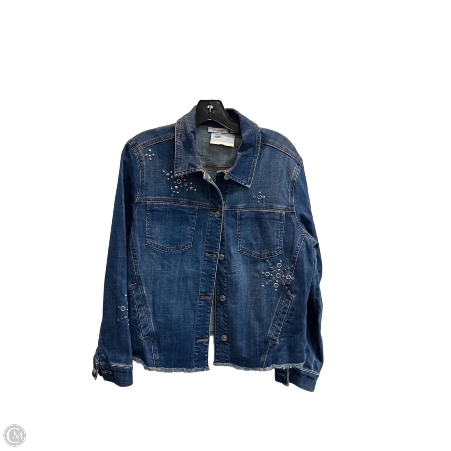 Jacket Denim By Chicos In Blue Denim, Size: L