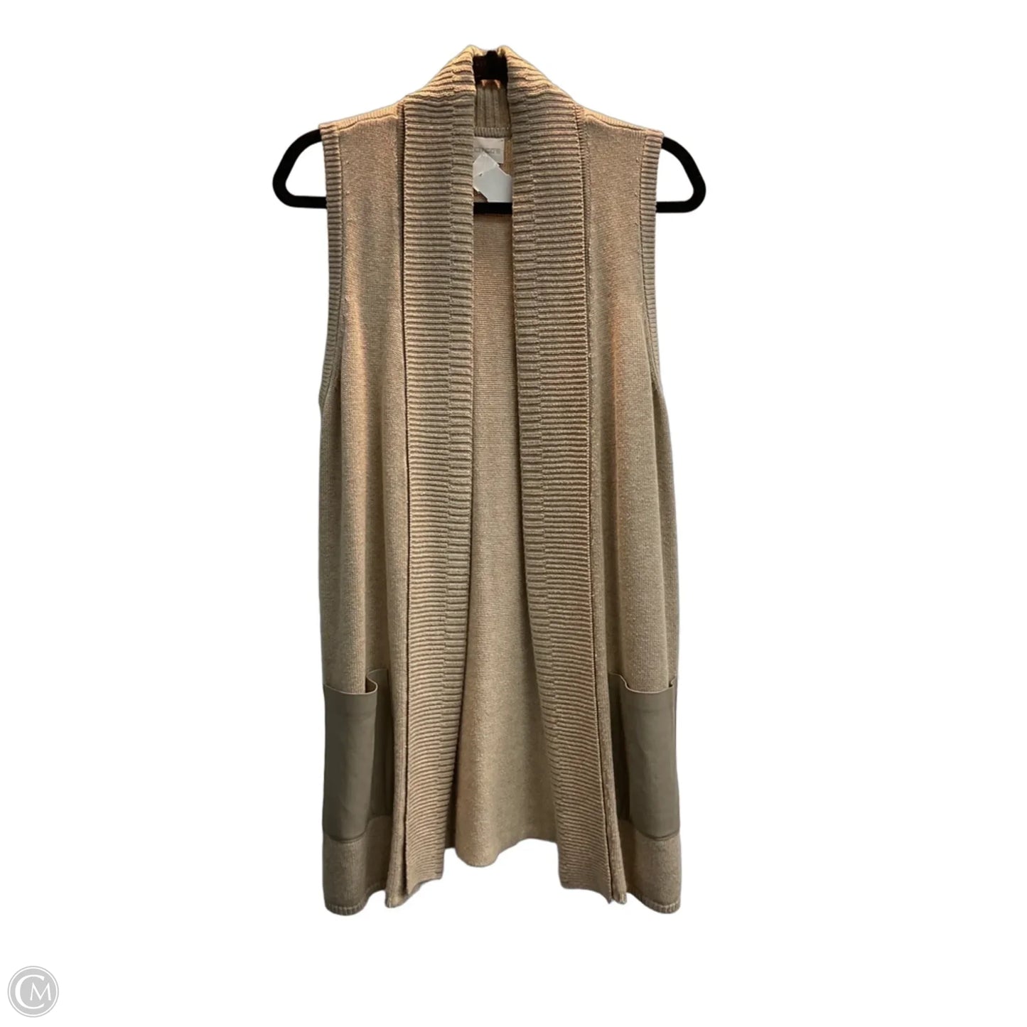 Vest Sweater By Chicos In Tan, Size: M