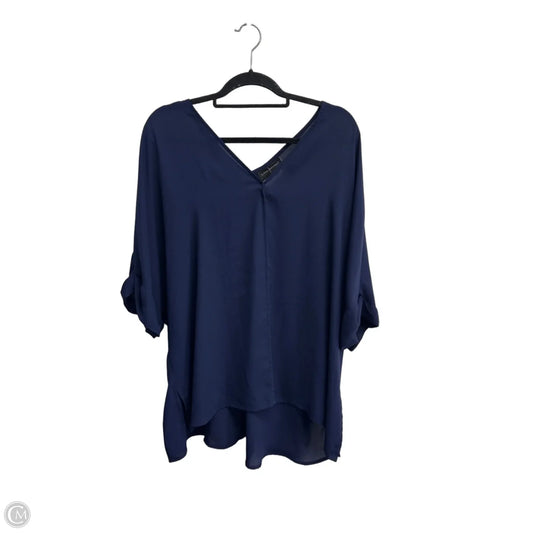 Blouse Short Sleeve By Lane Bryant In Navy, Size: 1x