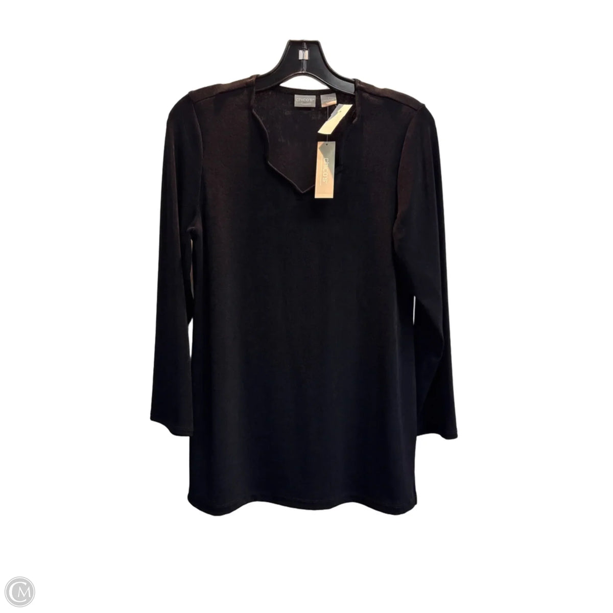 Top Long Sleeve By Chicos In Black, Size: M