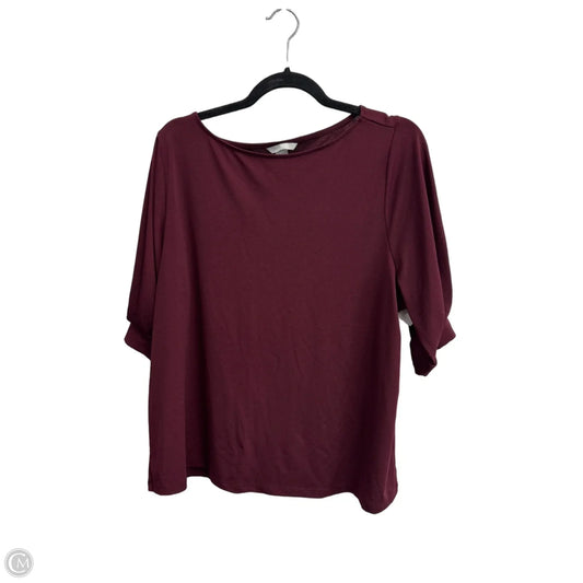 Blouse Short Sleeve By H&m In Maroon, Size: Xl