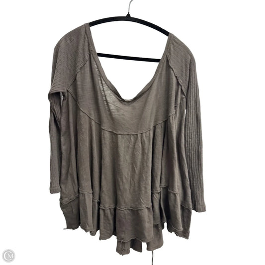 Top Long Sleeve By Free People In Taupe, Size: Xl
