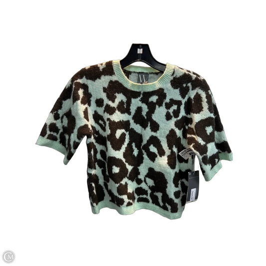 Sweater Short Sleeve By Worthington In Brown & Green, Size: Xs