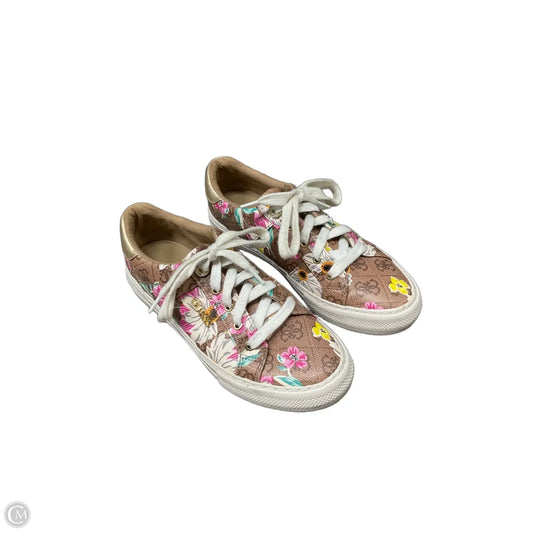 Shoes Sneakers By Guess In Floral Print, Size: 7.5
