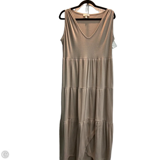 Dress Casual Maxi By See You Monday In Taupe, Size: Xl