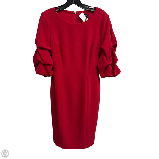 Dress Work By Donna Karan In Red, Size: Xs