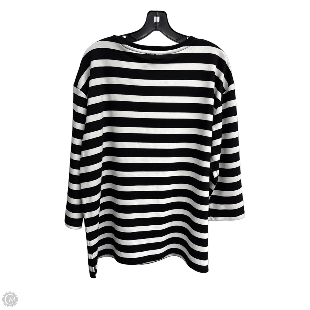 Top 3/4 Sleeve By Anne Klein In Striped Pattern, Size: L