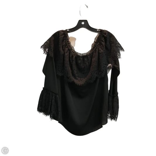 Blouse Long Sleeve By White House Black Market In Black, Size: L