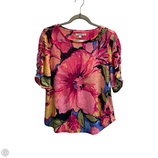 Top Short Sleeve By Chicos In Floral Print, Size: M