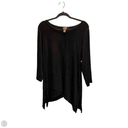 Top 3/4 Sleeve By Chicos In Black, Size: L