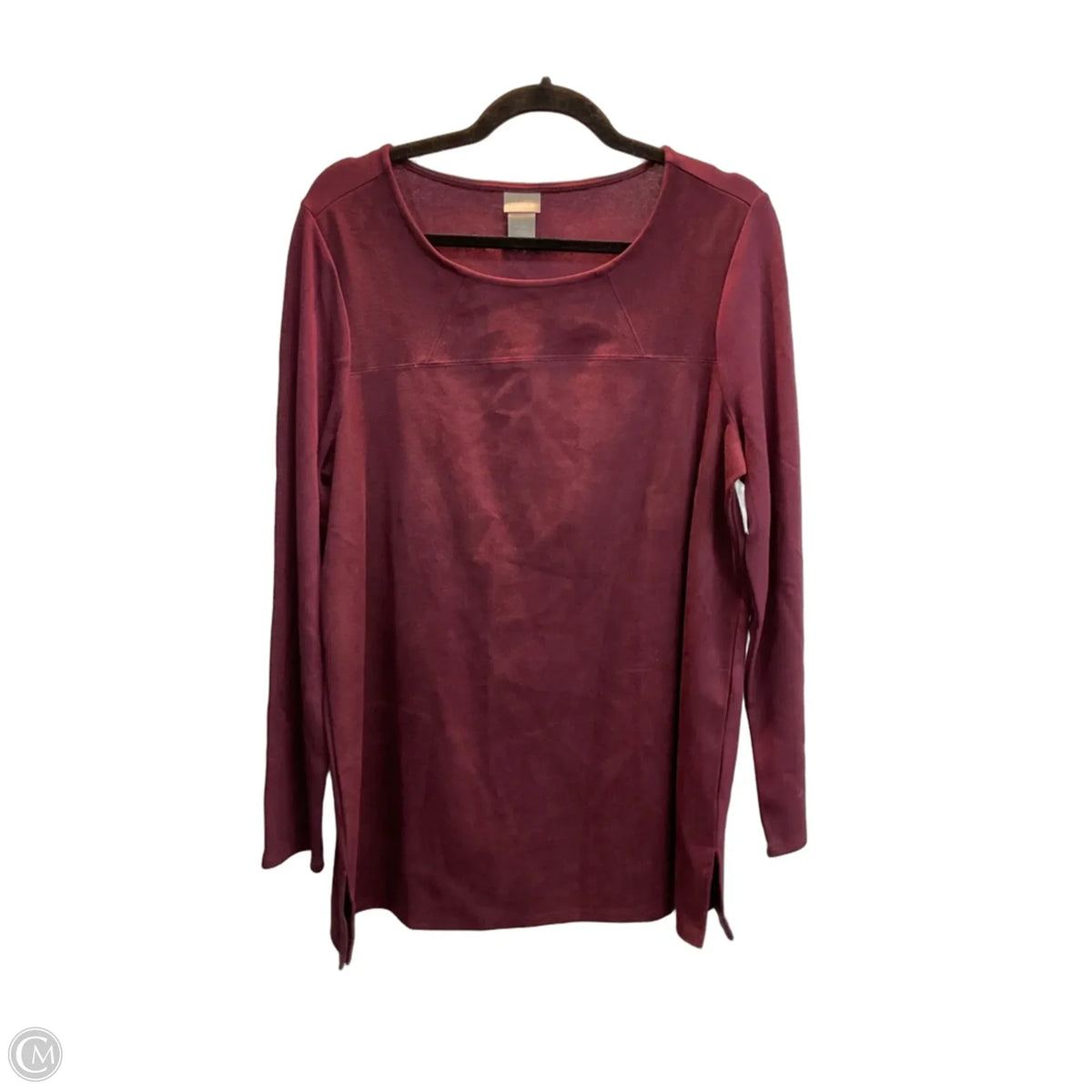 Top Long Sleeve By Chicos In Maroon, Size: M