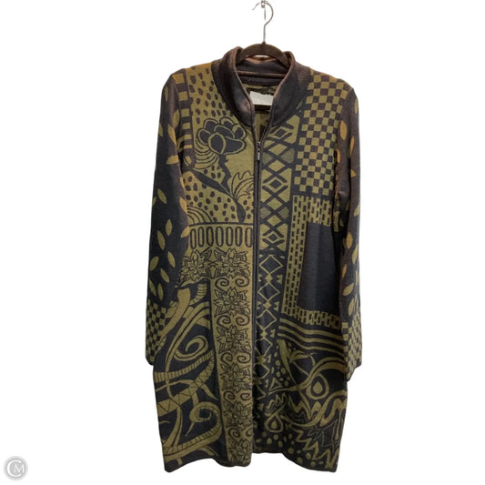 Sweater Cardigan By Icelandic Design In Green & Grey, Size: Xl