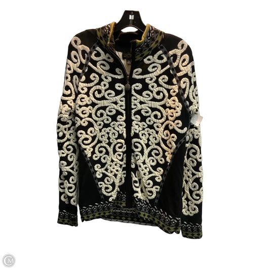Sweater Cardigan By Icelandic Design In Black & White, Size: L
