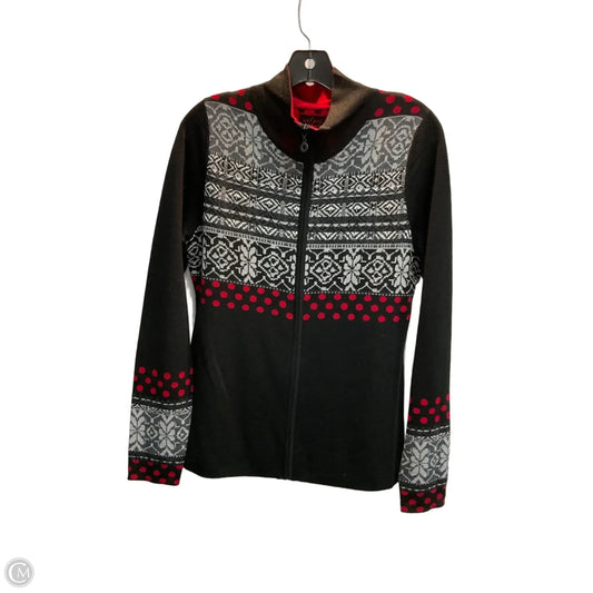 Sweater Cardigan By Icelandic Design In Black & Red, Size: M