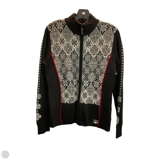 Sweater Cardigan By Icelandic Design In Black & White, Size: L