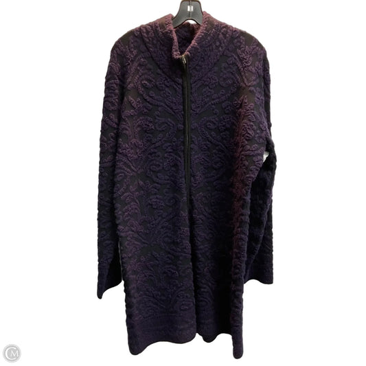 Jacket Fleece By Icelandic Design In Black & Purple, Size: Xl