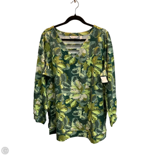 Sweatshirt Crewneck By Clothes Mentor In Tropical Print, Size: 1x
