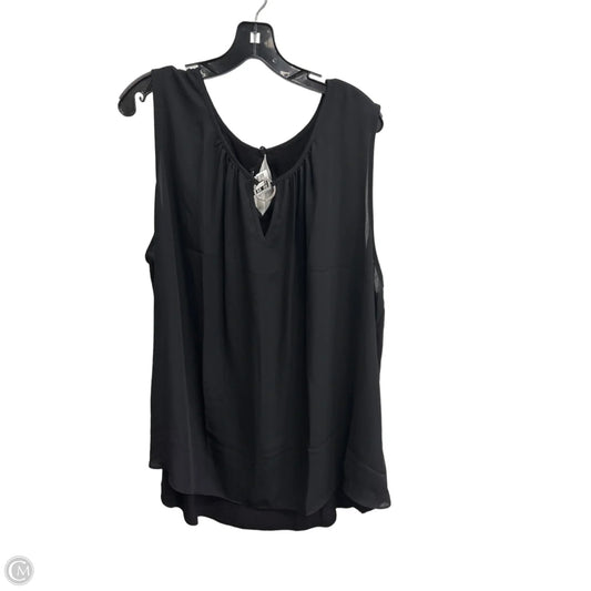 Top Sleeveless By Fortune & Ivy In Black, Size: 3x