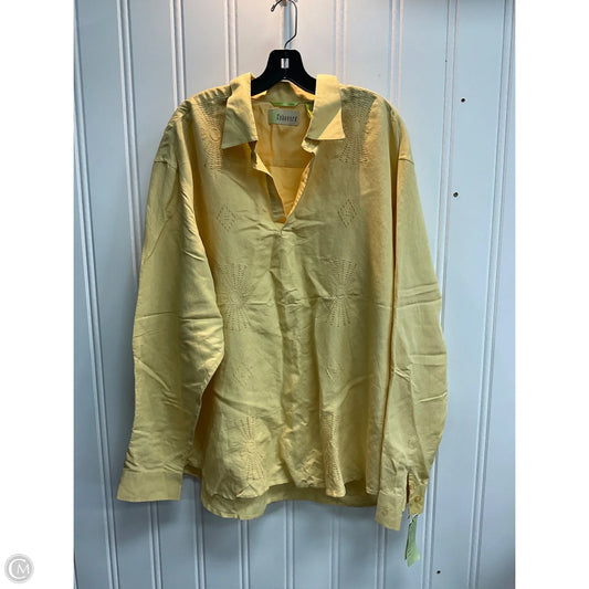 Top Long Sleeve By Clothes Mentor In Yellow, Size: Xxl
