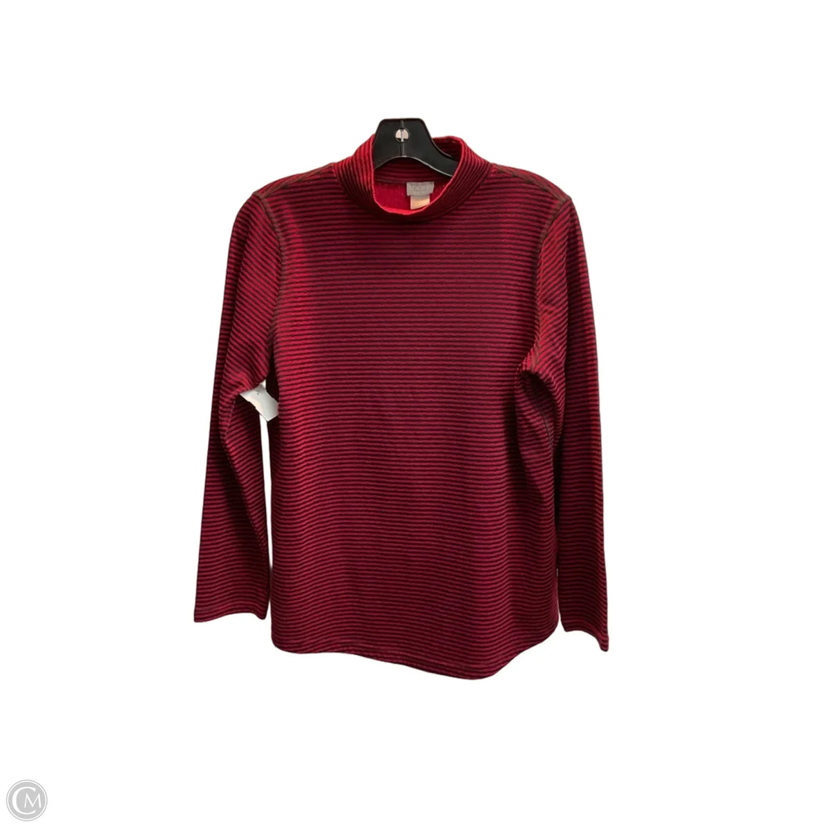 Top Long Sleeve By Chicos In Striped Pattern, Size: M