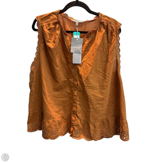 Top Sleeveless By Daniel Rainn In Gold, Size: 2x