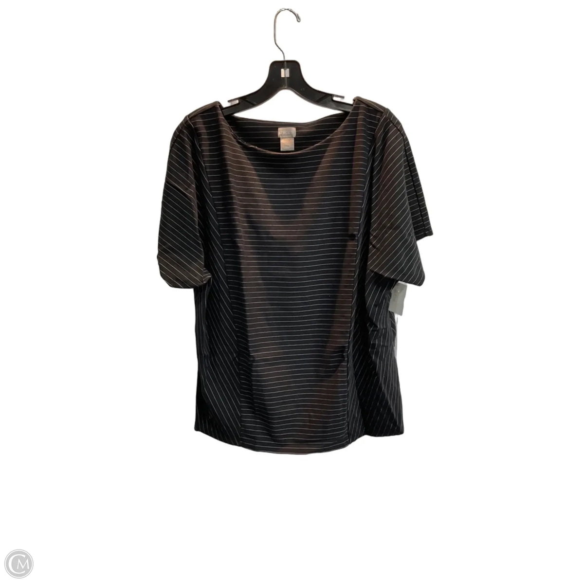 Top Short Sleeve By Chicos In Striped Pattern, Size: L