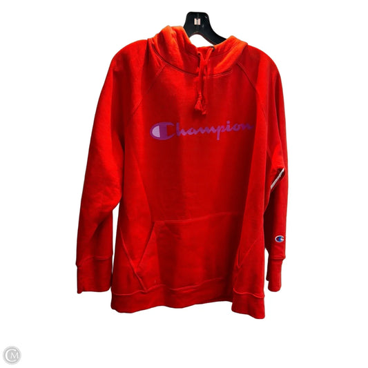 Sweatshirt Hoodie By Champion In Red, Size: 2x