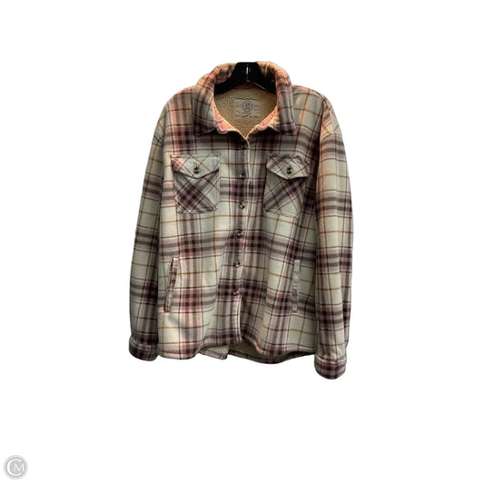 Jacket Fleece By Sage In Plaid Pattern, Size: Xl