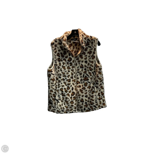 Vest Faux Fur & Sherpa By Lomon In Leopard Print, Size: Xl