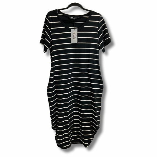 Dress Casual Midi By Clothes Mentor In Black & White, Size: Xl