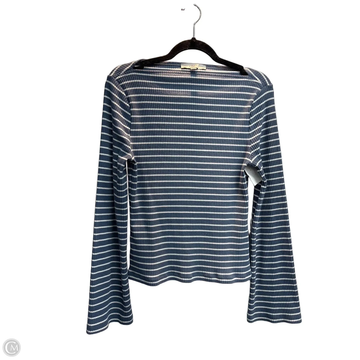 Top Long Sleeve By Loft In Striped Pattern, Size: L