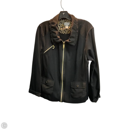 Athletic Jacket By Chicos In Black, Size: L