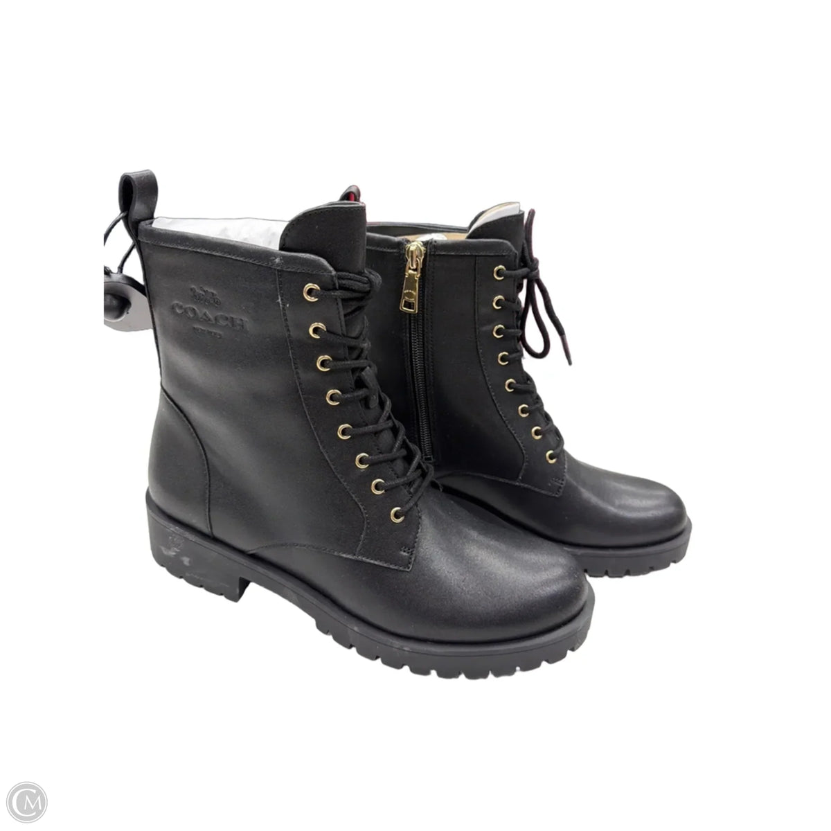 Boots Designer By Coach In Black, Size: 8.5
