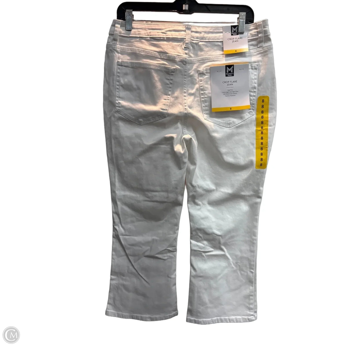 Jeans Cropped By Members Mark In White Denim, Size: 8