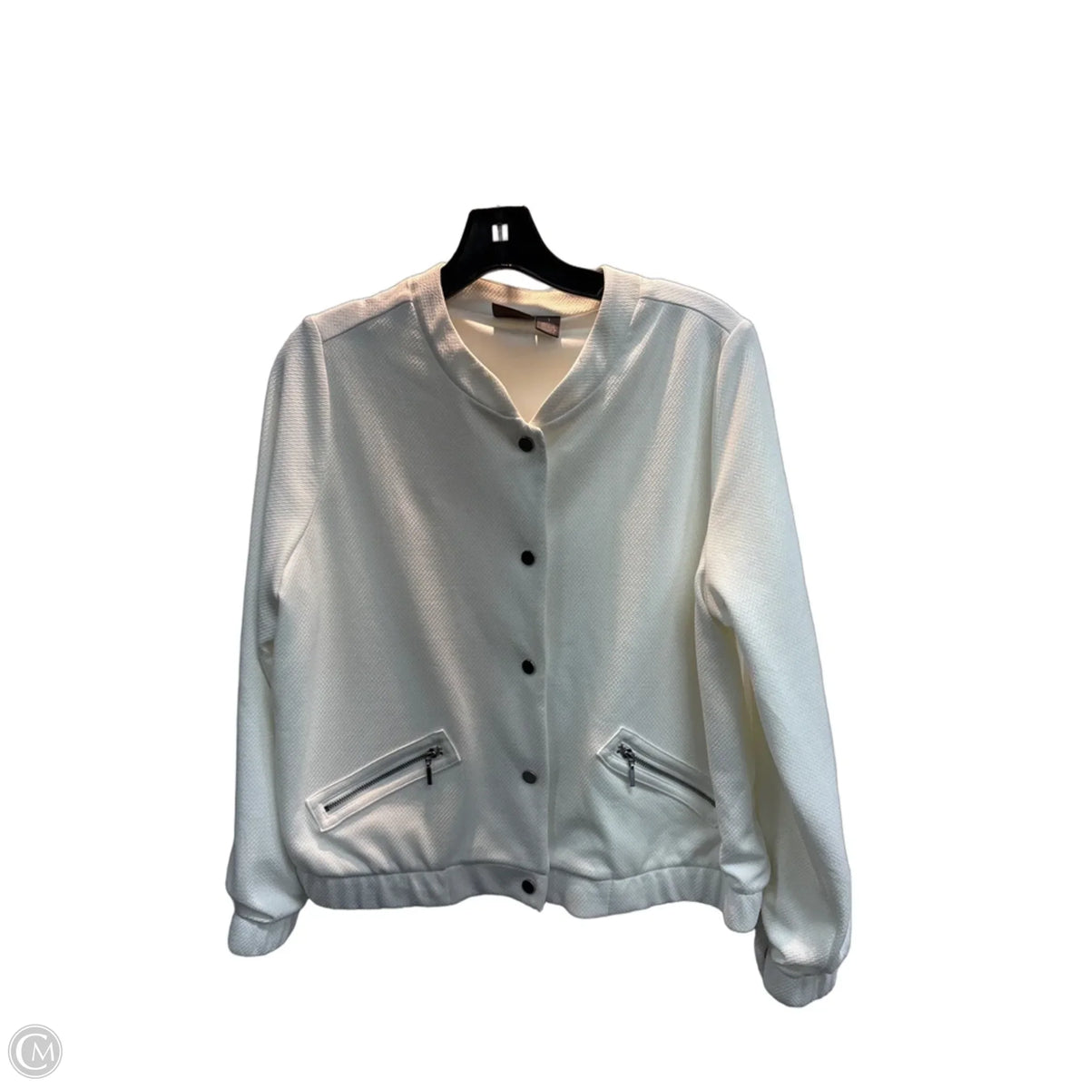 Jacket Shirt By Chicos In White, Size: M