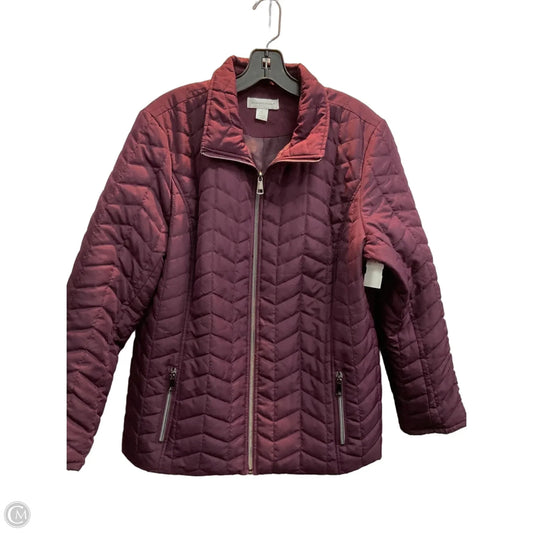Jacket Puffer & Quilted By Christopher And Banks In Maroon, Size: L