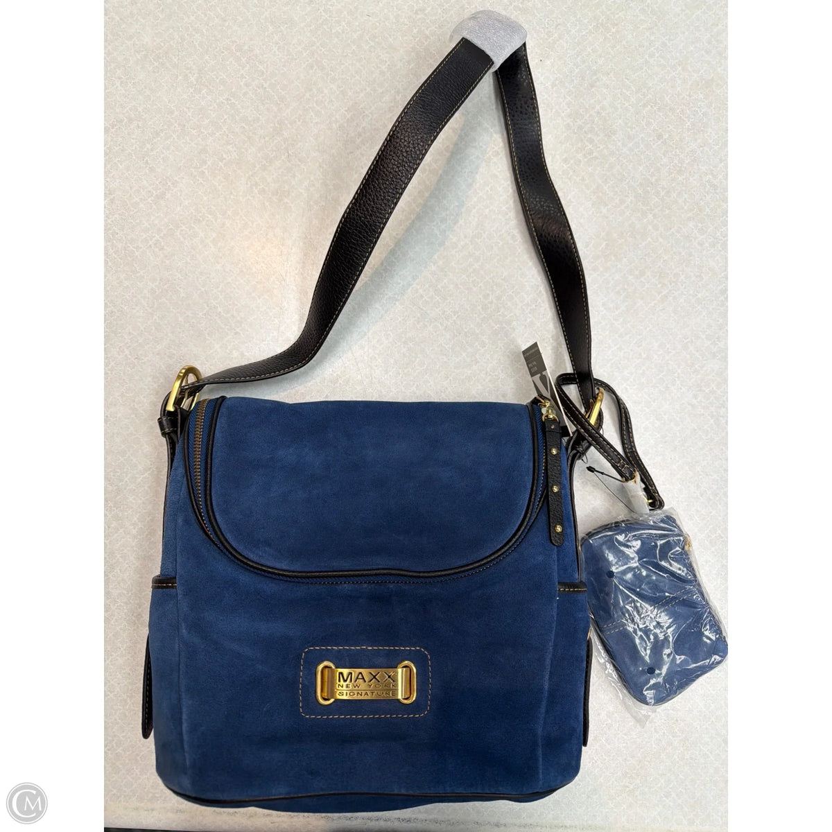 Handbag Leather By Maxx New York, Size: Medium