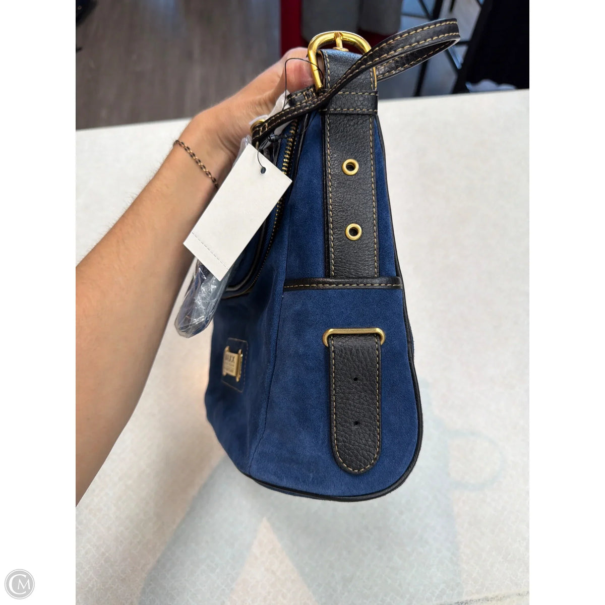 Handbag Leather By Maxx New York, Size: Medium