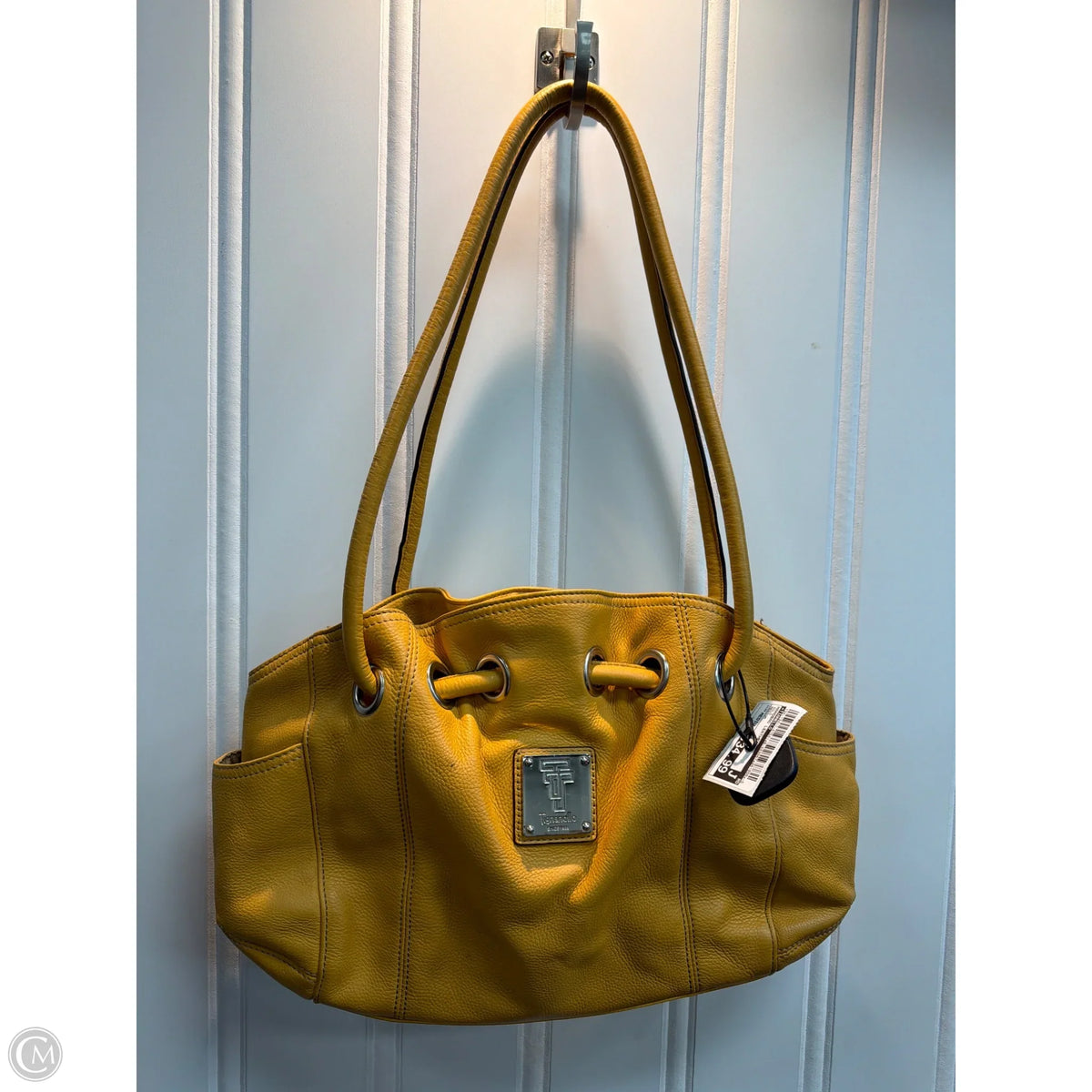 Handbag Leather By Tianello, Size: Medium