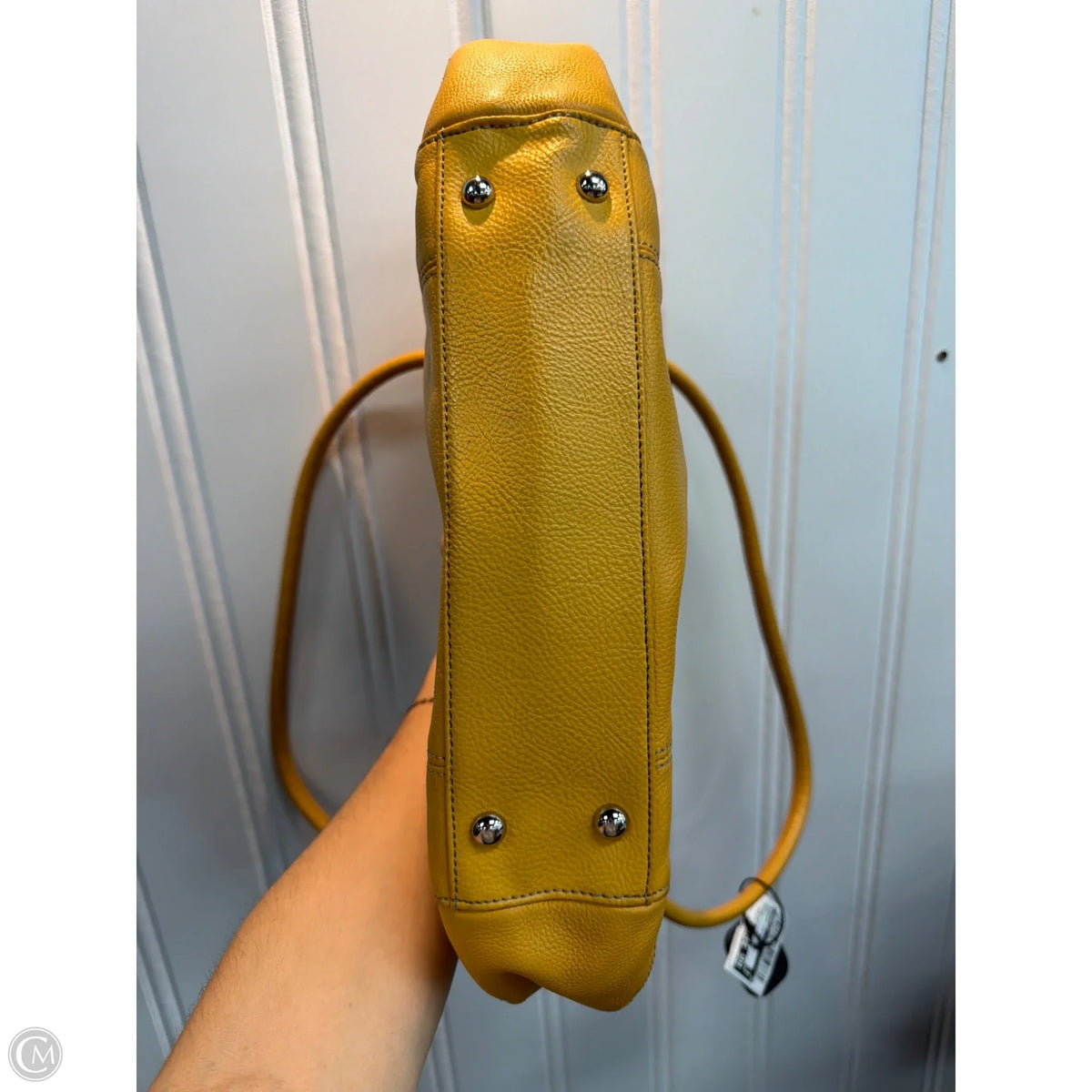 Handbag Leather By Tianello, Size: Medium
