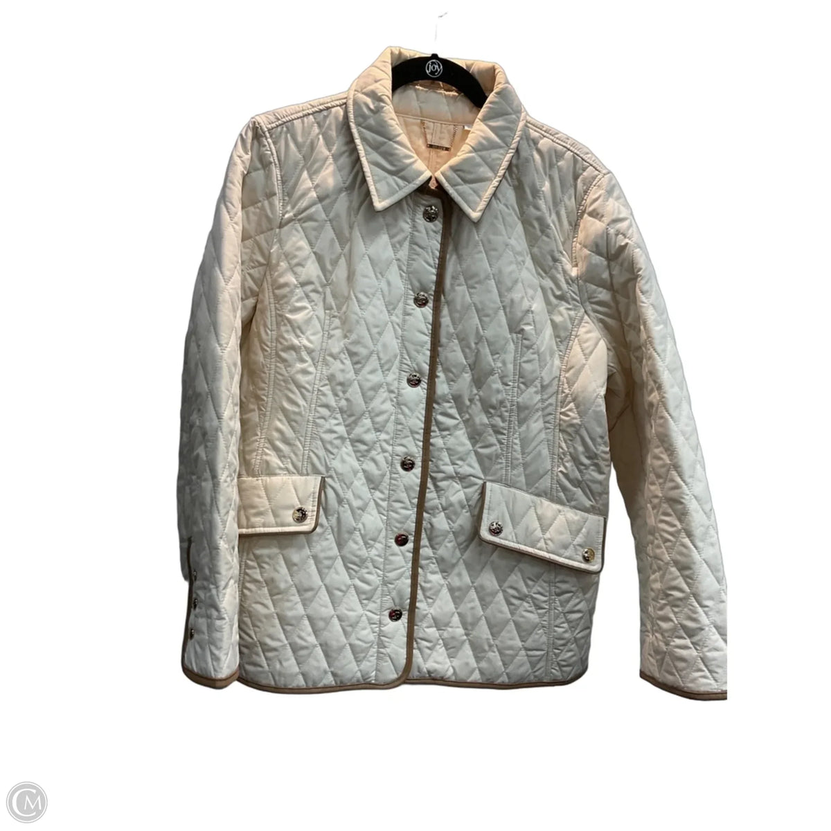 Jacket Puffer & Quilted By Chicos In Cream, Size: L