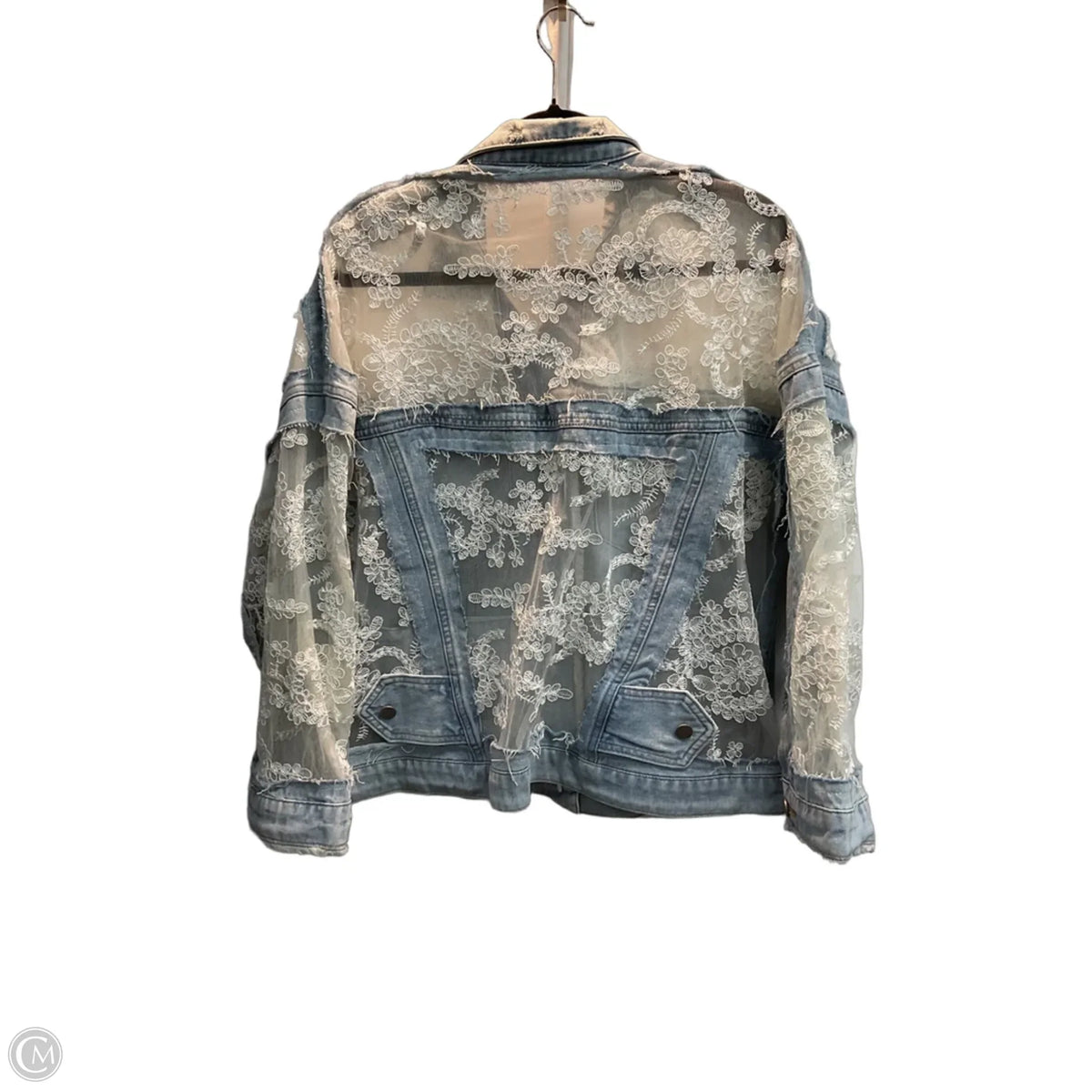 Jacket Denim By Clothes Mentor In Blue Denim, Size: L