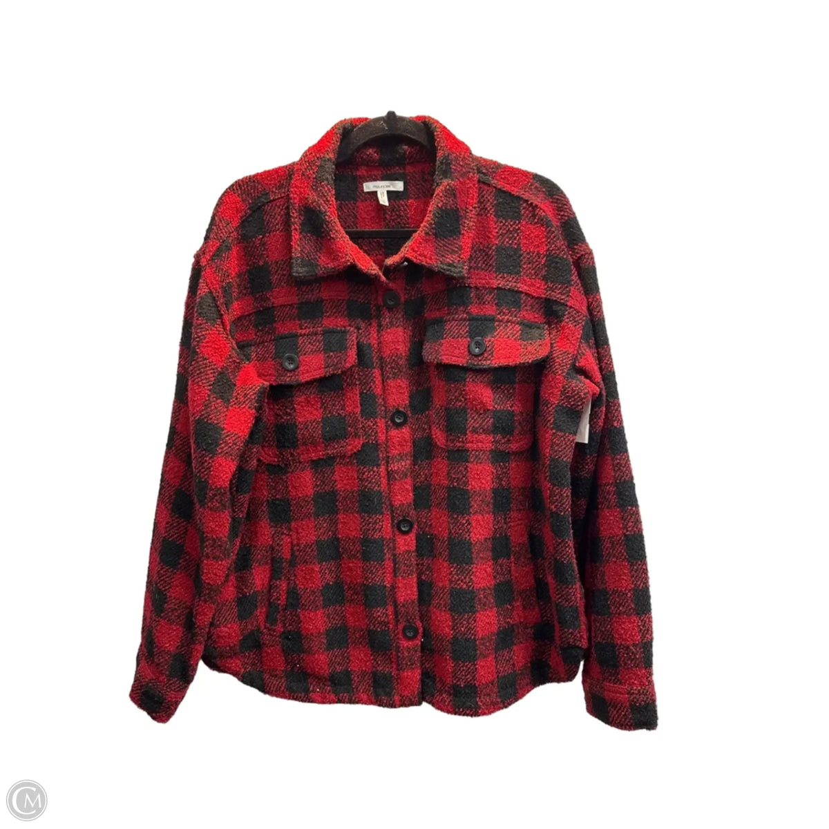 Jacket Shirt By Maurices In Plaid Pattern, Size: L