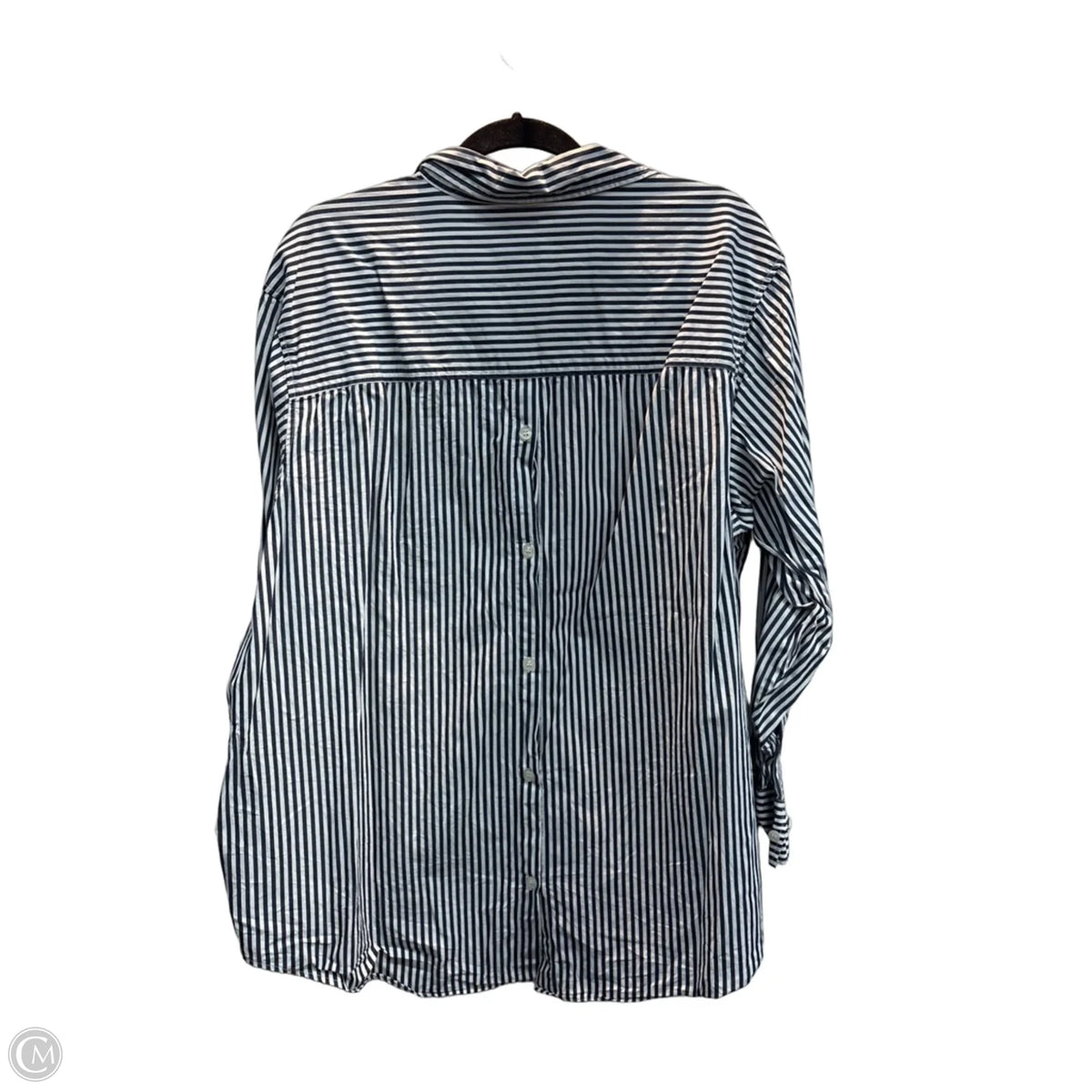 Blouse Long Sleeve By Gap In Striped Pattern, Size: L