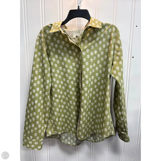 Blouse Long Sleeve By Orvis In Green, Size: 1x